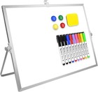 Dry Erase White Board 16 In X 12 In Large Magnetic Desktop Whiteboard With Stand