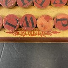 Antique 1886 Wood Alphabet Spelling Puzzle Game Toy Worn   Broken Letters