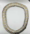 Gold   Silver Tone Stretch Belt Overlapping Coin Medallion Discs Retro Vintage