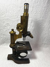 Antique Bausch   Lomb Brass Microscope 80107   Blank Glass Slides Restoration