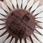 Vintage Inlay Wood Trivet Sunflower Praha Castle Prague Czech Republic Handmade