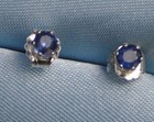 Petite 3 0-3 6mm  Round Natural Blue Sapphire Studs  In Sterling Silver