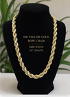 Real 10k Yellow Gold Rope Chain Necklace 8mm 22  Inc Diamond Cut Men Women Gift