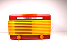 Vintage Red Yellow Garod Antique Mid Century Art Deco Old Catalin Bakelite Radio