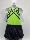 Gk Elite Team Revolution Leotard Adult Medium Neon Green   Black Shorts Set 