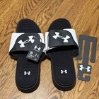 Under Armour Sandals Slides Mens Size 16 Ignite Pro Athletic Black White Nwt Tag