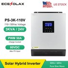 Clearance  Ecgsolax 2400w Solar Inverter 24v-110v Pure Sine Wave 50a Pwm For Hom