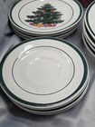 Vtg 20 Piece Set Christmas Tree Stoneware Dinner Set Plates Bowls Cups Holiday 