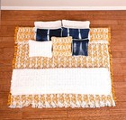 Miniature 1 12 Scale Queen Size Bedding Set Yellow Denim Dollhouse Diorama