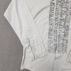 Vintage Lew Magram Ruffle Tuxedo Shirt Mens Light Grey Long Sleeve Formal Retro