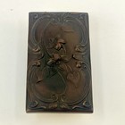 Antique Bronze Desk Rocking Ink Blotter Fountain Pen Floral Art Nouveau Stunning