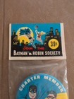 1966 Vintage Batman   Robin Charter Member Pinback Button - 3 1 2  - Orig Sealed