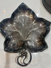 Antique Vintage F b  Rogers Silver Co  1883 Silver Plate Leaf Shaped Footed Dish