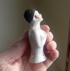 1920s Flapper Girl Porcelain  Pin Cushion Half Doll Made In Japan Nice 
