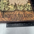 Wood  trust In The Lord    Plaque Bunnies Wall Hanging Vintage Guc