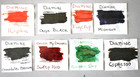 Eight 4ml Sample Bottles Of Fountain Pen Ink   32ml Of New Ink    d18a