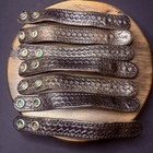 Duty Belt Keepers  7  Leather Black Basket Weave With Hidden Double Snaps