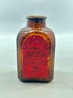 Vintage Railroad Mills Rose Scented Maccoboy Snuff Bottle Amber Glass Helme