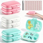 6 Pcs Travel Pill Organizer Set - Compact  Colorful  Easy To Use  Medication Hol