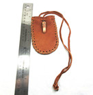 Native American Brown Leather Pouch  Cherokee Made  Yellow Cobra  Coa     766