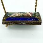 Antique Italian 800 Silver Enamel Romantic Scene W nude Hinged Box - 3  X 2 