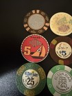  15   1  5  20  25  500 Puerto Rico Casino Chips Caribe Hilton El San Juan Etc