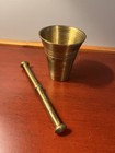 Antique Solid Brass Vintage Mortar   Pestle Apothecary Rustic Primitive 