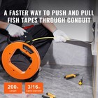 Fish Tape Wire Cable Line Puller 200ft 3 16in Fiberglass High Plastic Case