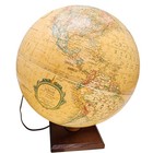 Replogle World Premiere 12  Illuminated Globe Vintage Wood Base Led Tested