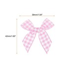 Meccanixity 10pcs Mini Gingham Ribbon Bow 1 5  Checkered Pink And White