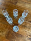 Lot Of  6  Antique Vintage 1950s 7  Tall Water Glass Goblet Stem Mint Glassware