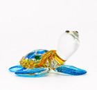 Hand Blown Art Glass  Sea Turtle Animal Figurine     Decorative Home D  cor Collect