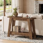 41 3-inch Farmhouse Console Table  2-tier Wooden Entryway Table With Storage