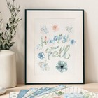 24pcs Blue Floral Pattern Paper Watercolor Flower Double-sided Scrapbook