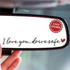 3pcs I Love You Drive Safe Mirror Sticker I Love You Drive Safe  black 