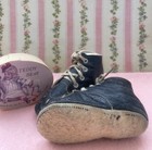 Antique Infant  Baby Shoes Cutout Design Two Toned