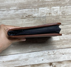 Ashton Pen Holder Case Brown Leather Suede Lining Zipper Closure Collectors Usa