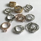Wholesale Lot Of 10 Cubic Zirconia Rhinestone Rings New Size 10