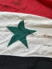 Original Iraqi War Flag 50x75  Trophy Desert Storm 1991 Tattered Rough Shape