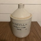 Antique Detroit Stoneware Advertising Jug Fredk Myll Co 169 Monroe Ave Crock