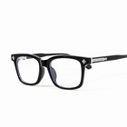 Classic Fashion Men Women Clear Lens Black Silver Plated Cross Eye Glasses