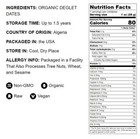 Organic Deglet Noor Dates     Non-gmo  Kosher  Raw  Vegan  Pitted     Food To Live