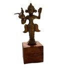 Vintage Indian Ornate Metal Bronze Statue  garuda  On Wood Base 8 