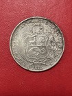1875 Yj Peru Un Sol Silver Coin 90  25g 22 5g Asw