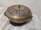 Antique Asian Brass Pot With Ornate Lid