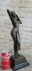Signed Aldo Vitaleh Italian Artist Nude Statue Figurine Bronze Sculpture Figure