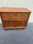 67625 Victorian Oak Buffet Server With Carved Details And Brass Hardware