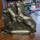 Horse   Rider Chocolate candy Mold 2-piece Metal Halves W  4 Rings Western