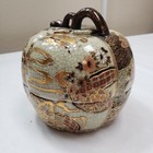 Antique Japanese Meiji  Period Satsuma Jar Moriage Hand Painted Signed With Lid