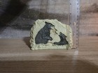 Rustic Resin Rock Figurine Dimensional Scene Of A Black Bear And Cub